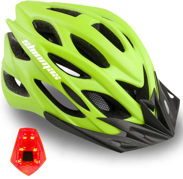 Cykelhjelm, Letvægtsdesign, LED Baglys,DD-Grøn-a, M-a