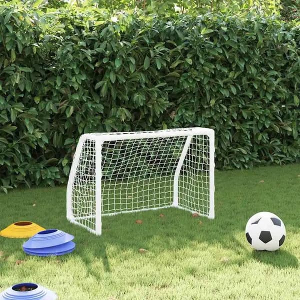 Fodboldmål, Metal Konstruktion, Bærbart Design,Hvid