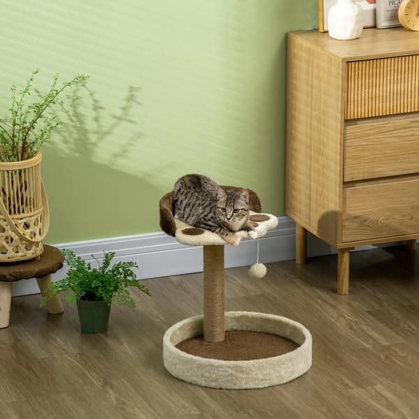 Kattens Kradsetræ, Dobbelt Platforme, Holdbart Sisal Materiale,M, Bordeaux