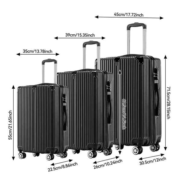Bagagesæt, 3-delt Organizer, TSA Lås,ADUP-043