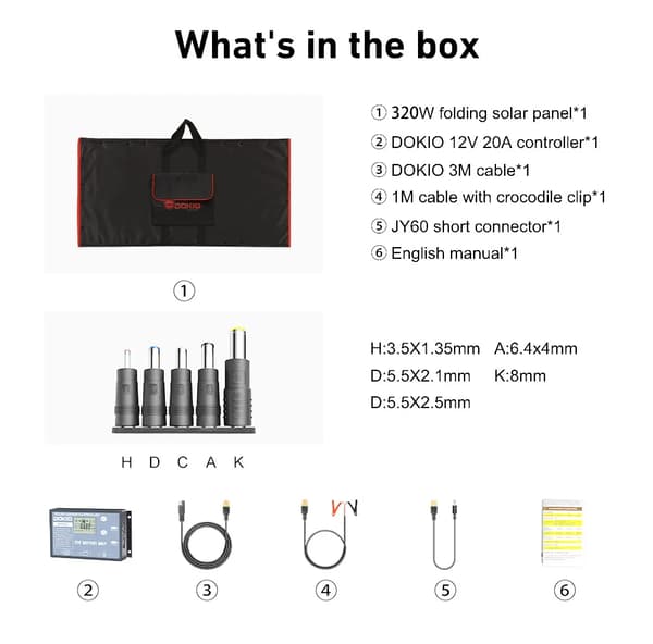Solpanel, Bärbar, Flexibel Design,300W solpanelset