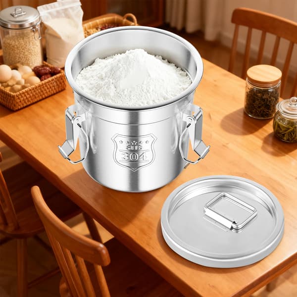 Risbehållare, Lufttät Design, Hållbart Rostfritt Stål,Silver