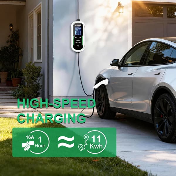 EV-laddare, 11 kW effekt, 5 m kabel längd,11KW 16A 3Fas, Typ2