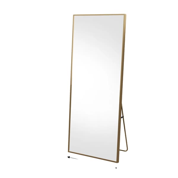 Heltäckande Spegel, Aluminiumlegering Ram, Härdat Glas,Guld-177x77cm