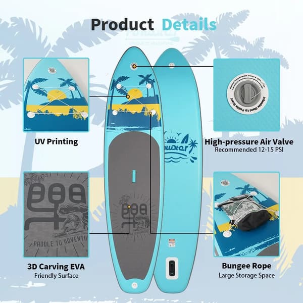 Stand Up Paddle Board, Lätt PVC, Förbättrad Stabilitet,Blå