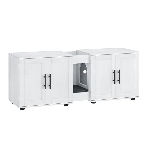 Kattlåda Skåp, Dubbelrum Design, Lätt Montering,VIT