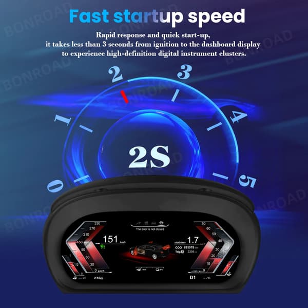Digitalt Instrumentpanel, 12,3 Tommer Skærm, Kompatibel med BMW 3 Serie E90 E91 E92,sort