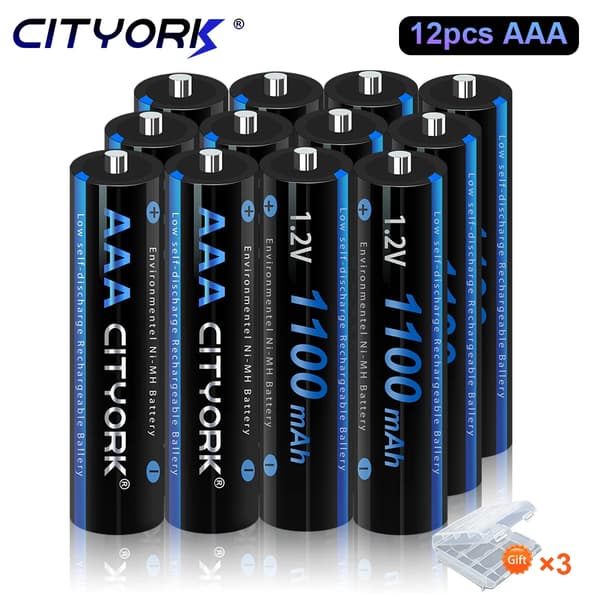 Uppladdningsbart AAA-batteri, 1100mAh kapacitet, CE-certifierat, 12AAA-batteri
