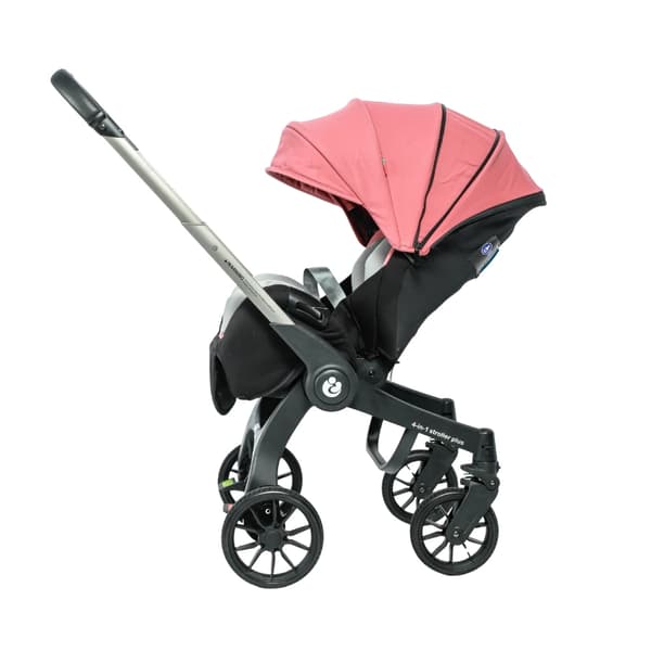 Barnevogn, Én-Klik Fold, Stødabsorberende Hjul,G308 pink
