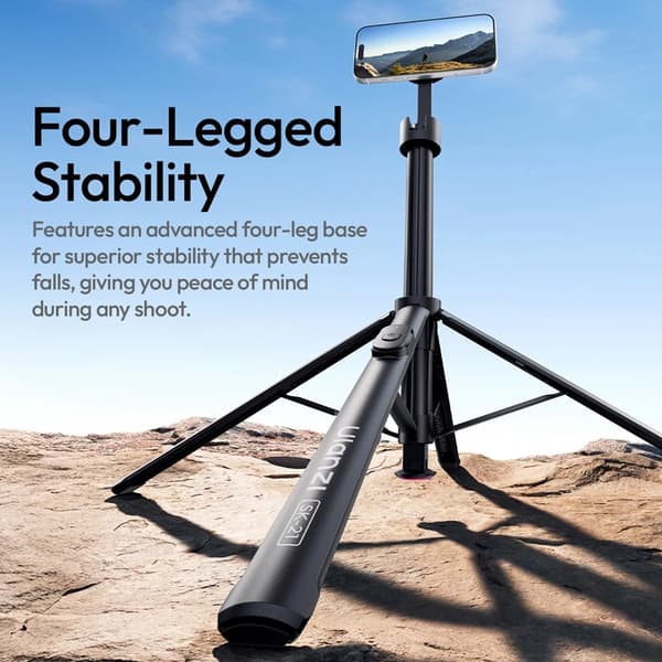 Tripod, 1,8 m højde, magnetisk hurtigfrigivelse,sort