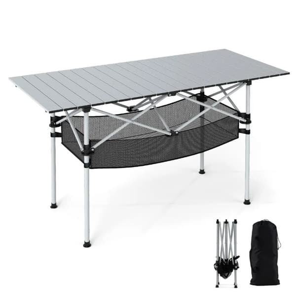 Fällbart Campingbord, Aluminiumtopp, Bärbar Design, armégrön