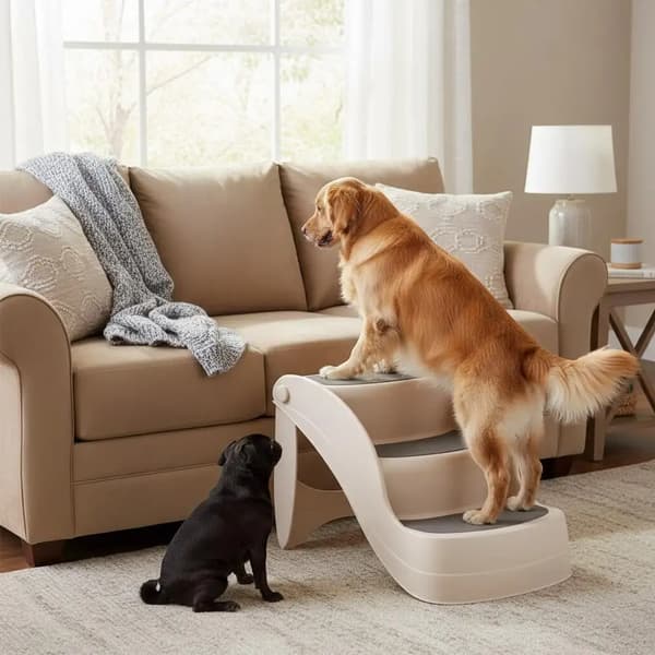 Hundtrappor, Fällbar Design, Halkfria Steg,svart