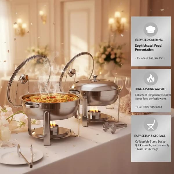 Chafing Dish, Rostfritt Stål Konstruktion, Komplett Bufféset, armégrön