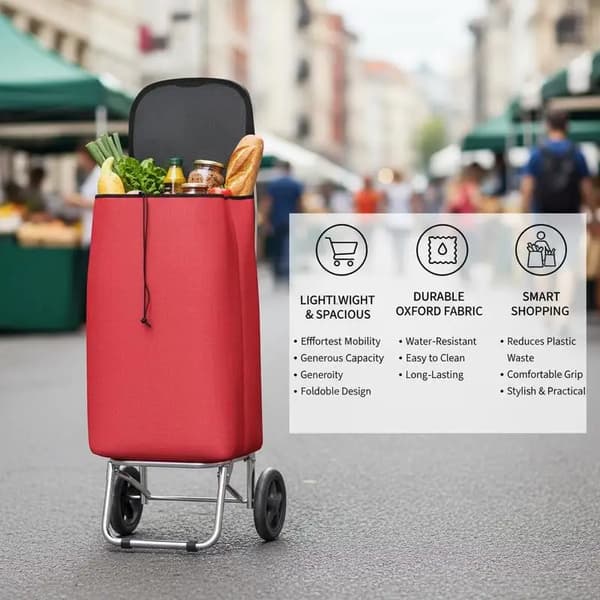 Indkøbskurv, Letvægtsdesign, Sammenfoldelig for Nem Opbevaring,MULTI
