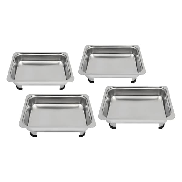 Buffébricka, Rostfritt Stål och Glas, Elegant Design,Silver
