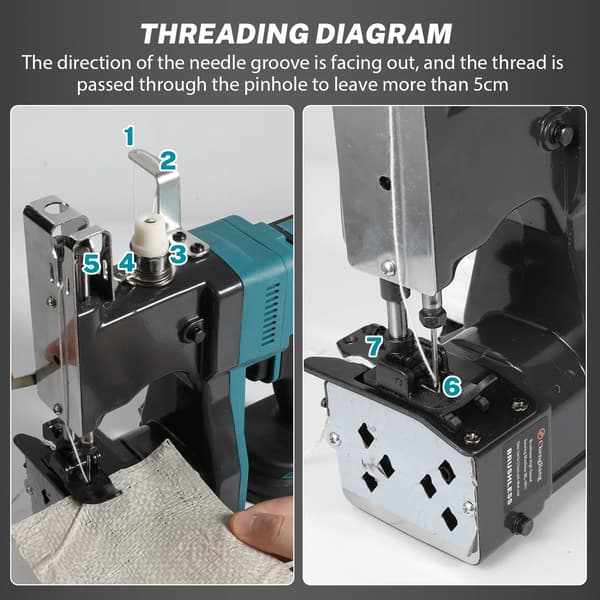 Sömnadsmaskin för väskor, Hög hastighet, Bärbar design,2 BATTERI, EU