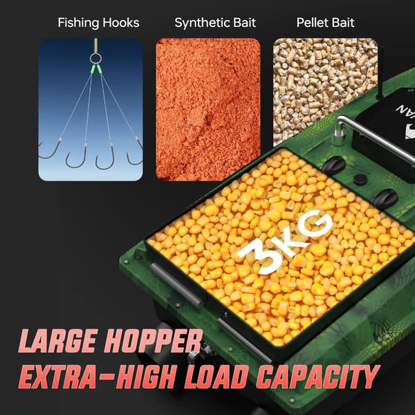 GPS Bait Boat, Dobbelt Positioneringssystem, Langdistancekontrol,D80E Grøn python