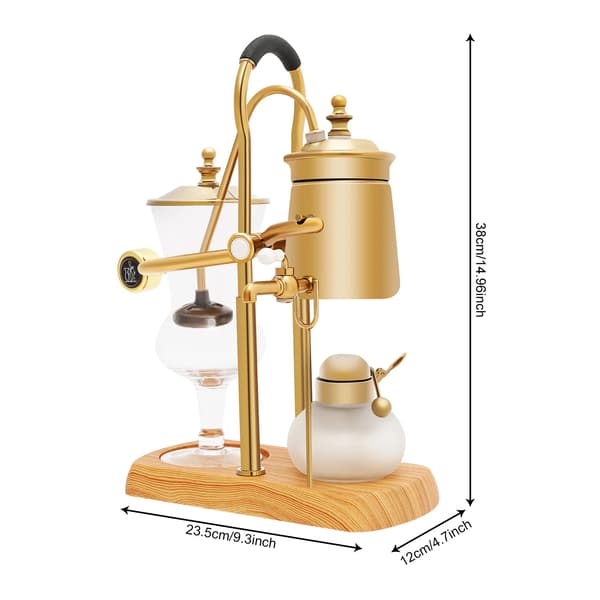 Siphon Kaffeemaskine, Elegant Design, Dobbelt Bryggemetode,Guld