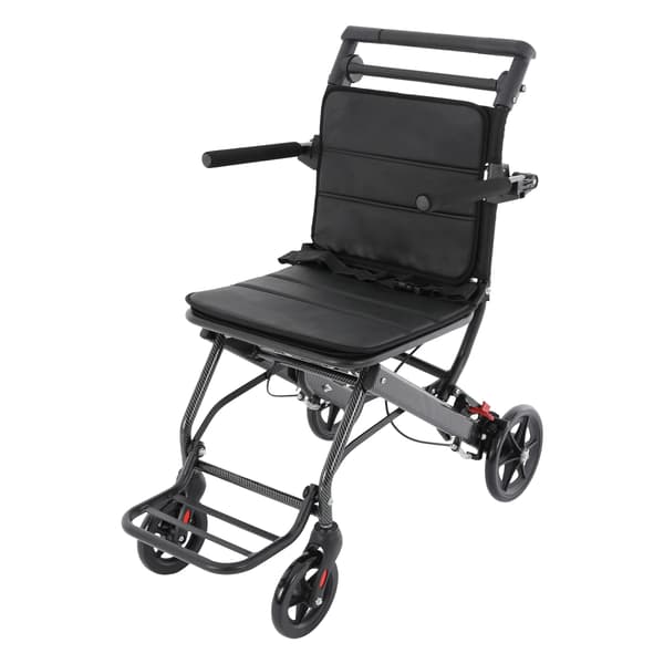 Sammenklappelig kørestol, letvægts, ergonomisk design,sort