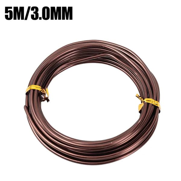 Bonsai Aluminiumtråd, Flexibelt Stöd, Hållbart Material,3.0mm-Brown, 2Rullar (10m)-b