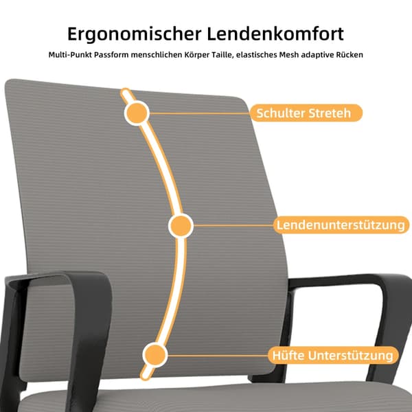 Kontorstol, Metalramme, Ergonomisk Design,CQY-sort