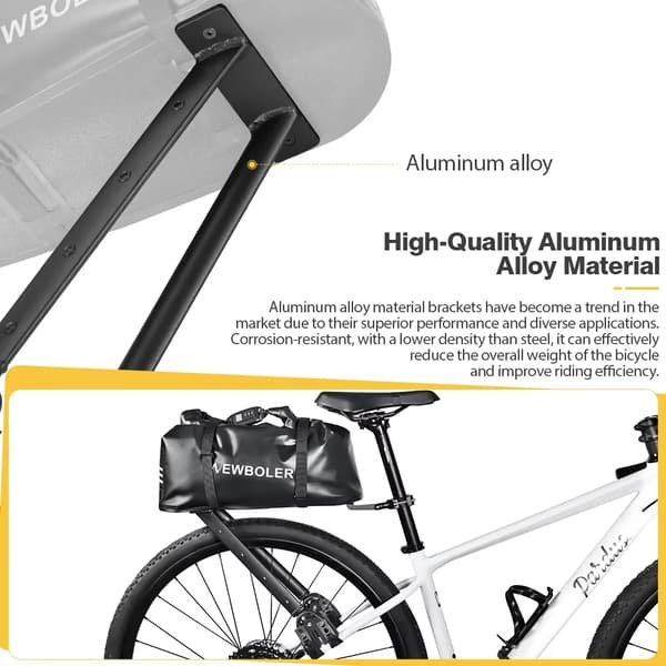 Cykelbagagebærer, Aluminiumlegering, Regntæt Design,sort