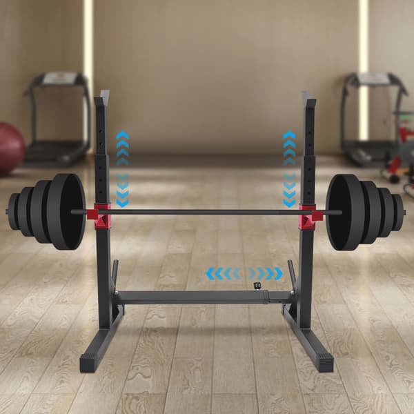 Squat Rack, Justerbar Højde, Holdbar Konstruktion,sort