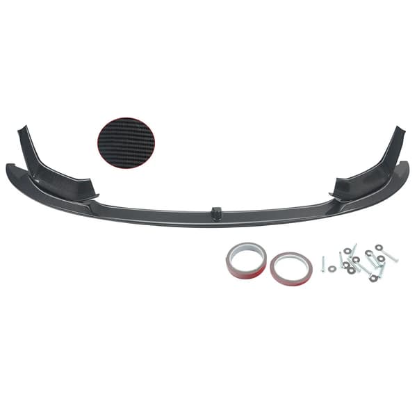 Front Bumper Splitter, ABS Plastik, Aerodynamisk Design,kulstoflook