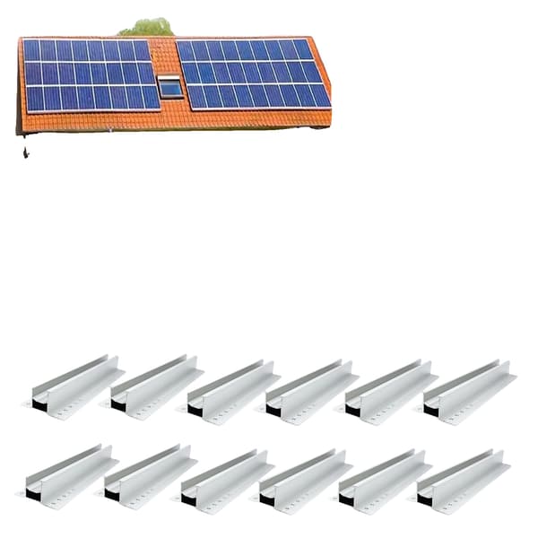 Solpanelmonteringsbeslag, Aluminiumkonstruktion, Nem installation,for 5stk PV paneler