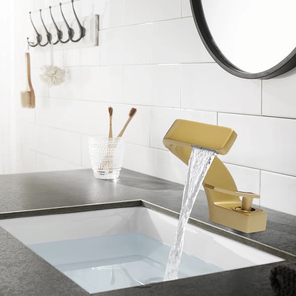 Basinblandare, Vattenfall Design, Dubbel Kontrollfunktionalitet,Guld