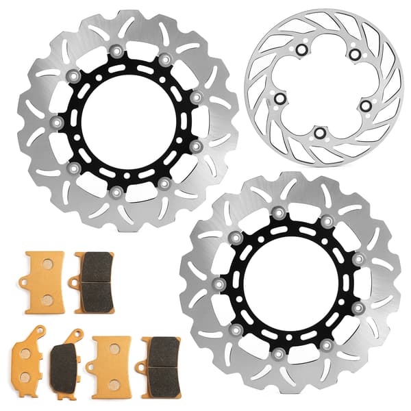 Bremseplader, Slotsdesign, Holdbart Rustfrit Stål,R6 03 04 Sort