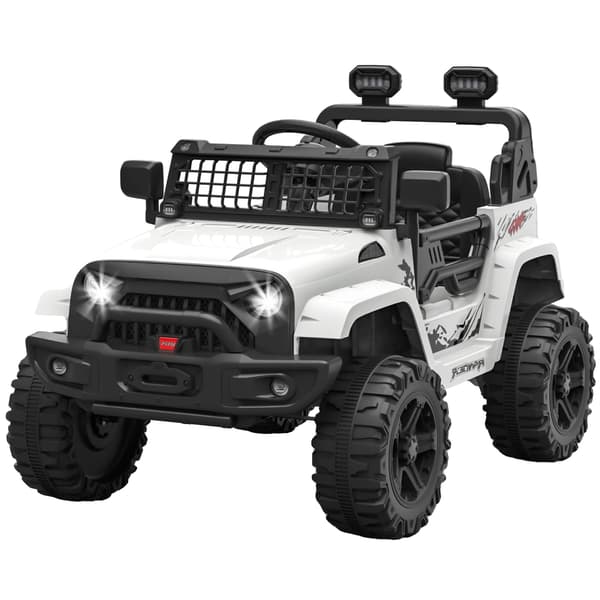 Elektrisk Åkbil, Fjärrkontroll, LED-lampor,Vit