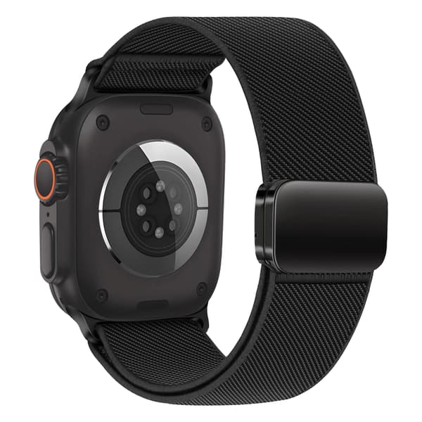 Urrem, Blødt Nylon, Magnetlås,46mm 44mm 45mm 49mm-d, ren sort