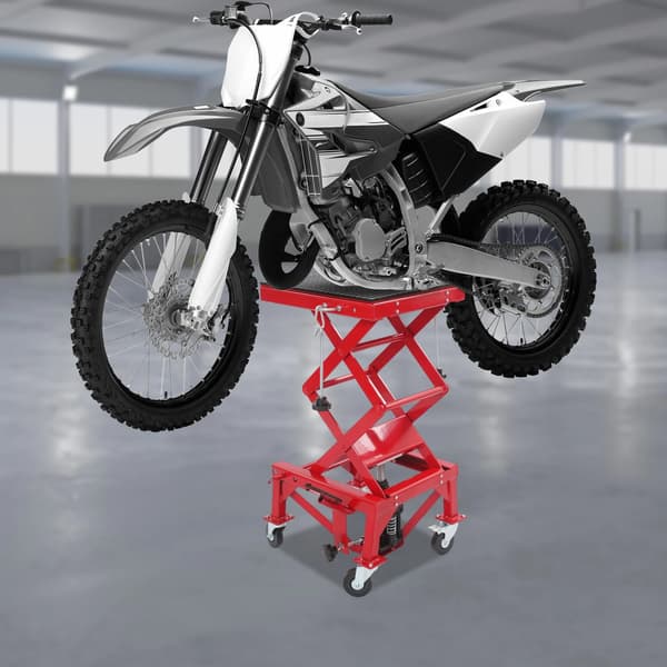 Motorcykellyft, Tungt Hydrauliskt System, Robust Stöd,Röd