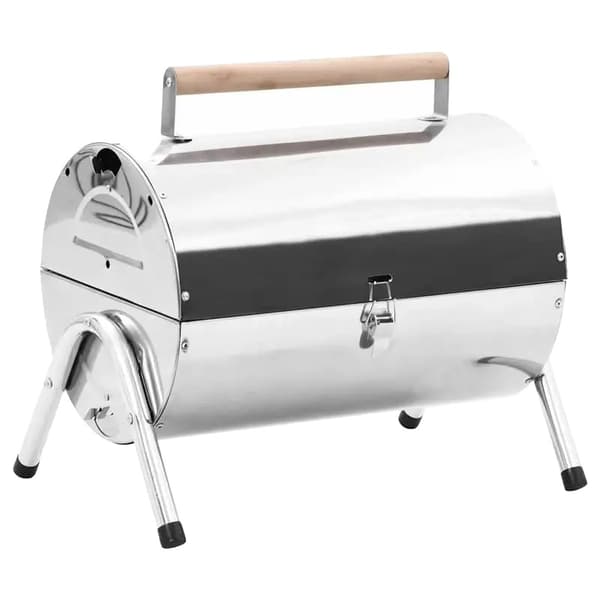 Kolgrill, Bärbar Design, Dubbel Matlagningsgaller,Silver