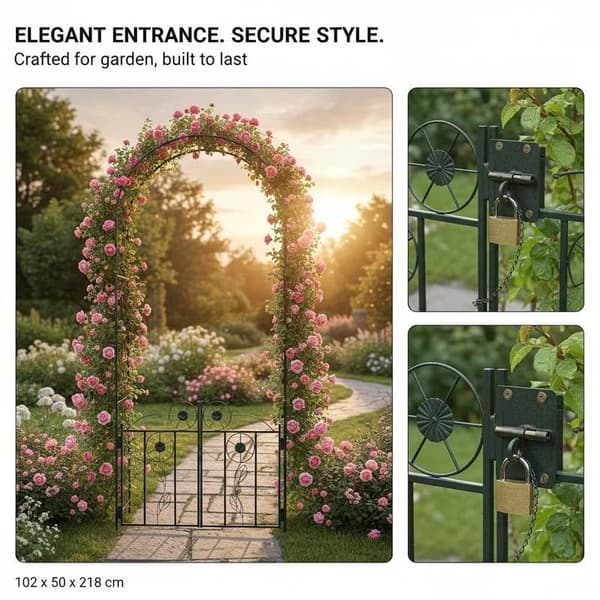 Trädgårdsbåge, Elegant Design, Robust Konstruktion,svart