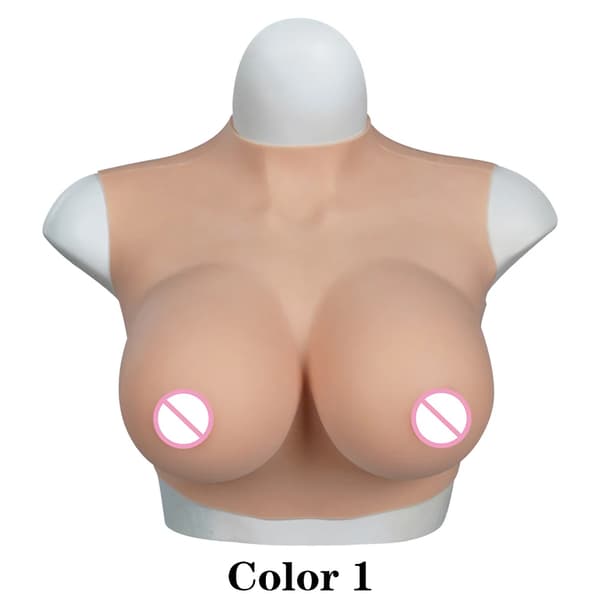 Brystformer, Realistisk Silikone, Justerbart Design,Farve 1, E kop silikone
