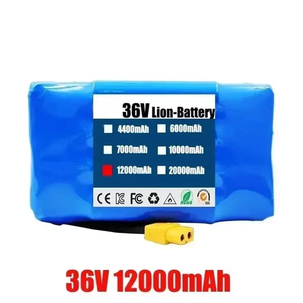 Batteripack, 36V Spänning, 12Ah Kapacitet,12000mAh