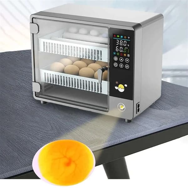 Æg Inkubator, Automatisk Æg Drejer, Touchscreen Kontrol,sort