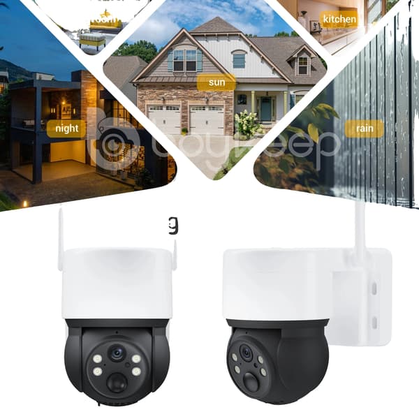 WiFi-kamera, 3MP HD, värillinen yökuvaus,2PCS