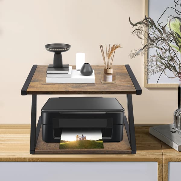 Skrivebordsprinterstand, Pladsbesparende Design, Holdbar Konstruktion,sort