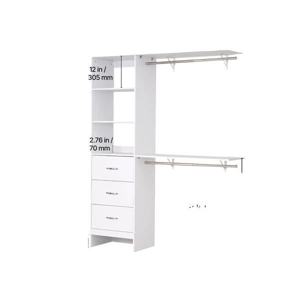 Skabssystem Hylder, Holdbart Materiale, Tilpasselig Konfiguration,96x75x16tommer