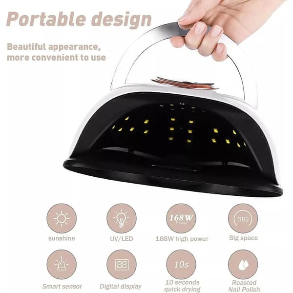 Neglelamp, 168W Effekt, 66 LED'er, 10s-99s Timer, Egnet til Hænder og Fødder, CE Certificeret