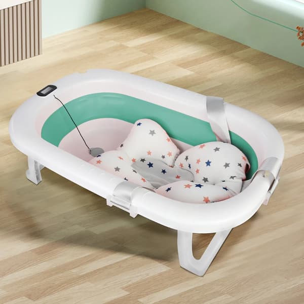 Babytub, Fällbar Design, Temperatursensor,ljusgrön