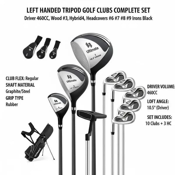 Golfklubbset, Lättviktskonstruktion, Ergonomiskt Grepp, FXCJAE3WA8L6J1