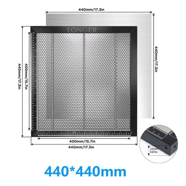 Honningkagepanel, Holdbart Stål, Perfekt til Laserskærere,440*440mm