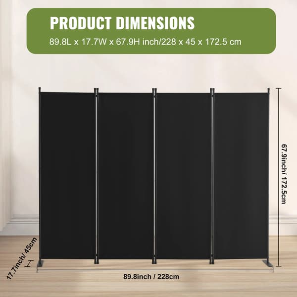 Rummdivider, Stofpartition, Fleksibelt Design,Fire Panel Sort