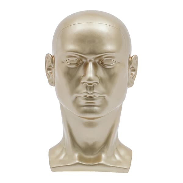 Mannequinhuvuddisplay, Hållbar PVC, Lättviktsdesign,Champagne Guld