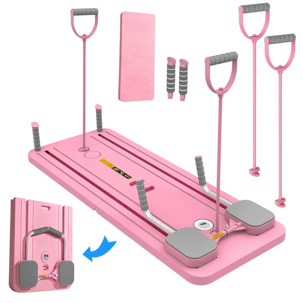 Push Up Stænger, Automatisk Tilbagefald, Multifunktionel Mavebænk,pink