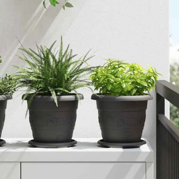 Blomsterkrukke, Vejrbestandig, Holdbart Design,sort